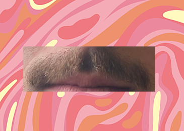 soft undertones tones behind conner's mustache 